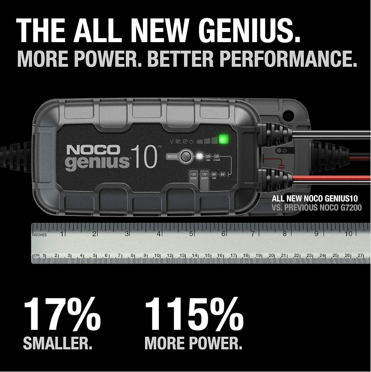 2026 NewNOCO GENIUS10: 10A 6V/12V Smart Battery Charger, Maintainer and Desulfator