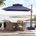 2026 NewPellebant 10 ft. x 10 ft. Square Double Top Patio Cantilever Umbrella, Navy Blue