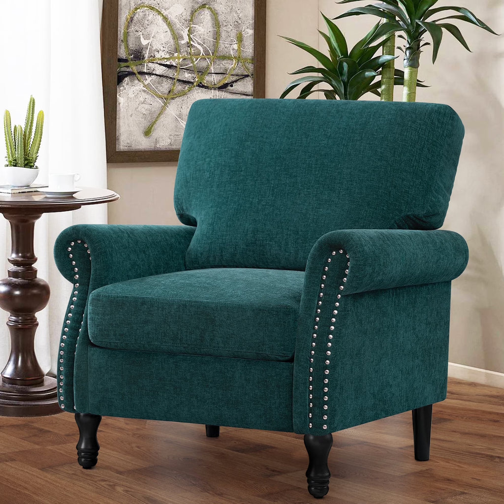 2026 NewCOOLHUT Modern Accent Chair Armchair, Linen Fabric Upholstered Comfy Single Sofa with Solid Wood Frame for Living Room, Gray