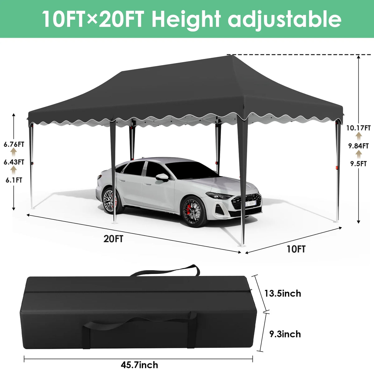 LAZY BUDDY 10'x20' Pop up Canopy Tent with 6 Sidewalls, Heavy Duty Outdoor Canopy Tent Commercial Instant Folding Sun Shelter for Party, Wedding, Camping