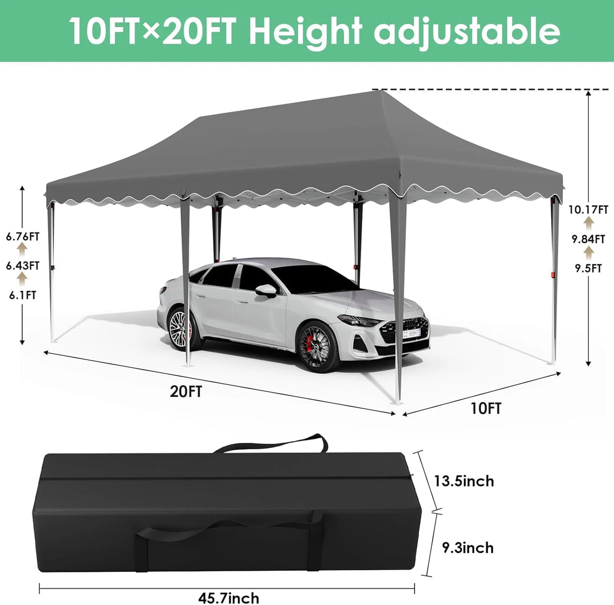 LAZY BUDDY 10'x20' Pop up Canopy Tent with 6 Sidewalls, Heavy Duty Outdoor Canopy Tent Commercial Instant Folding Sun Shelter for Party, Wedding, Camping