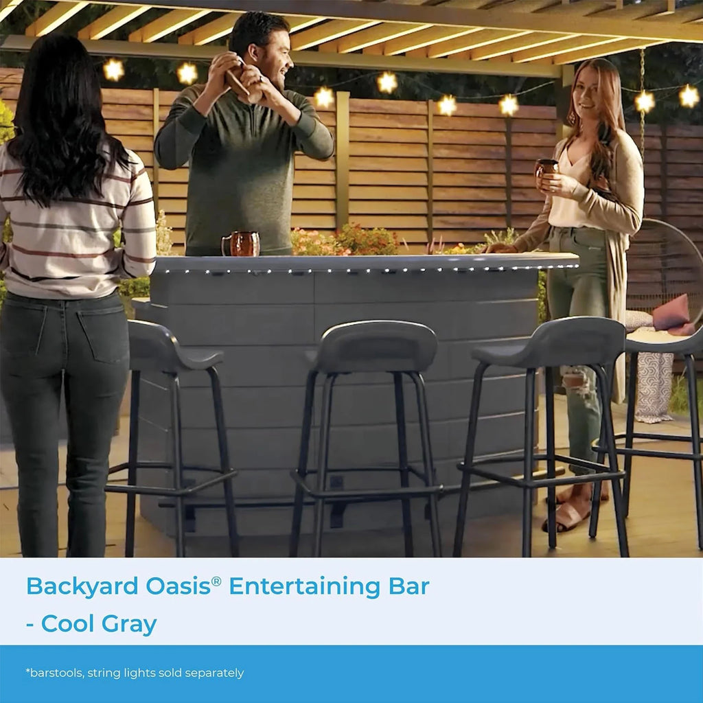 2026 NewSuncast Backyard Oasis Entertainment Outdoor Bar with Pull-Out Drawers and Shelves, Marble