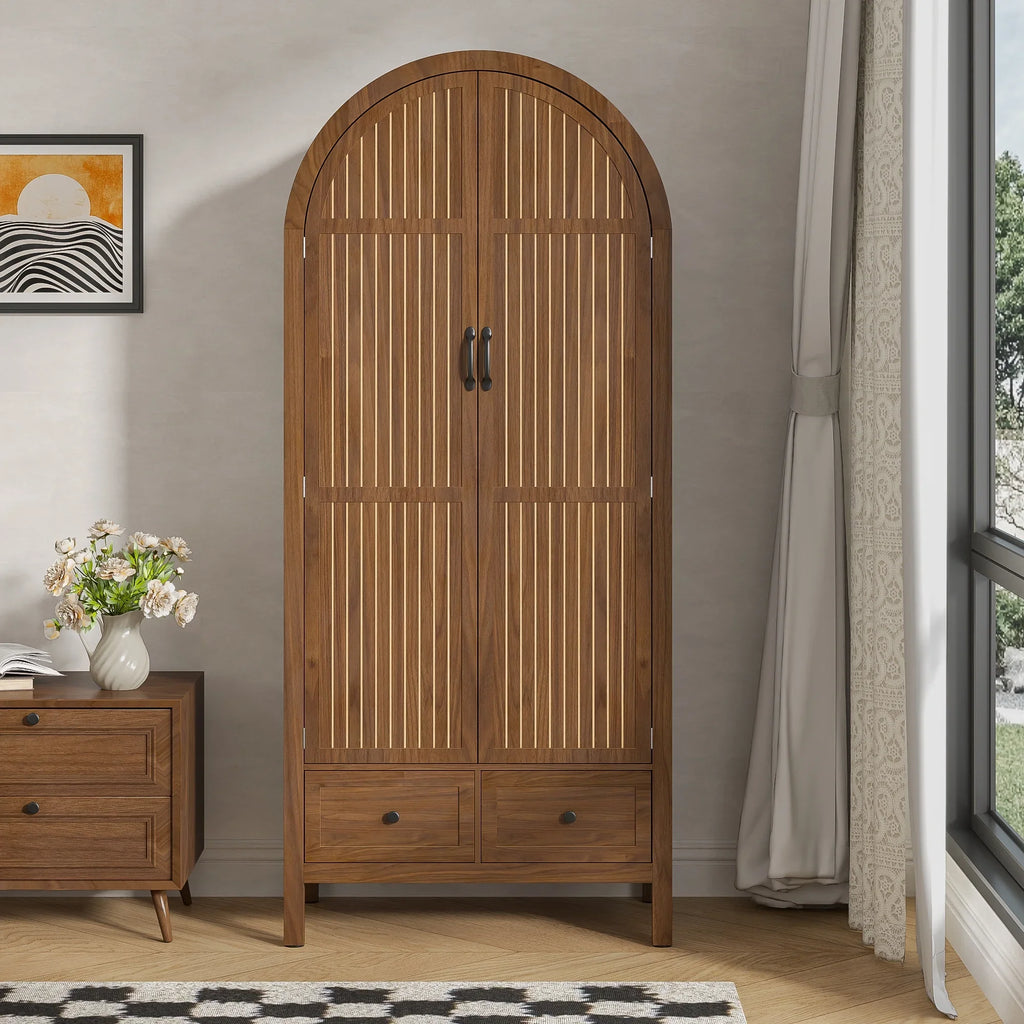 2026 NewArmoire Wardrobe Closet, Bedroom Armoire with Drawers, Wood Wardrobe Storage Cabinets