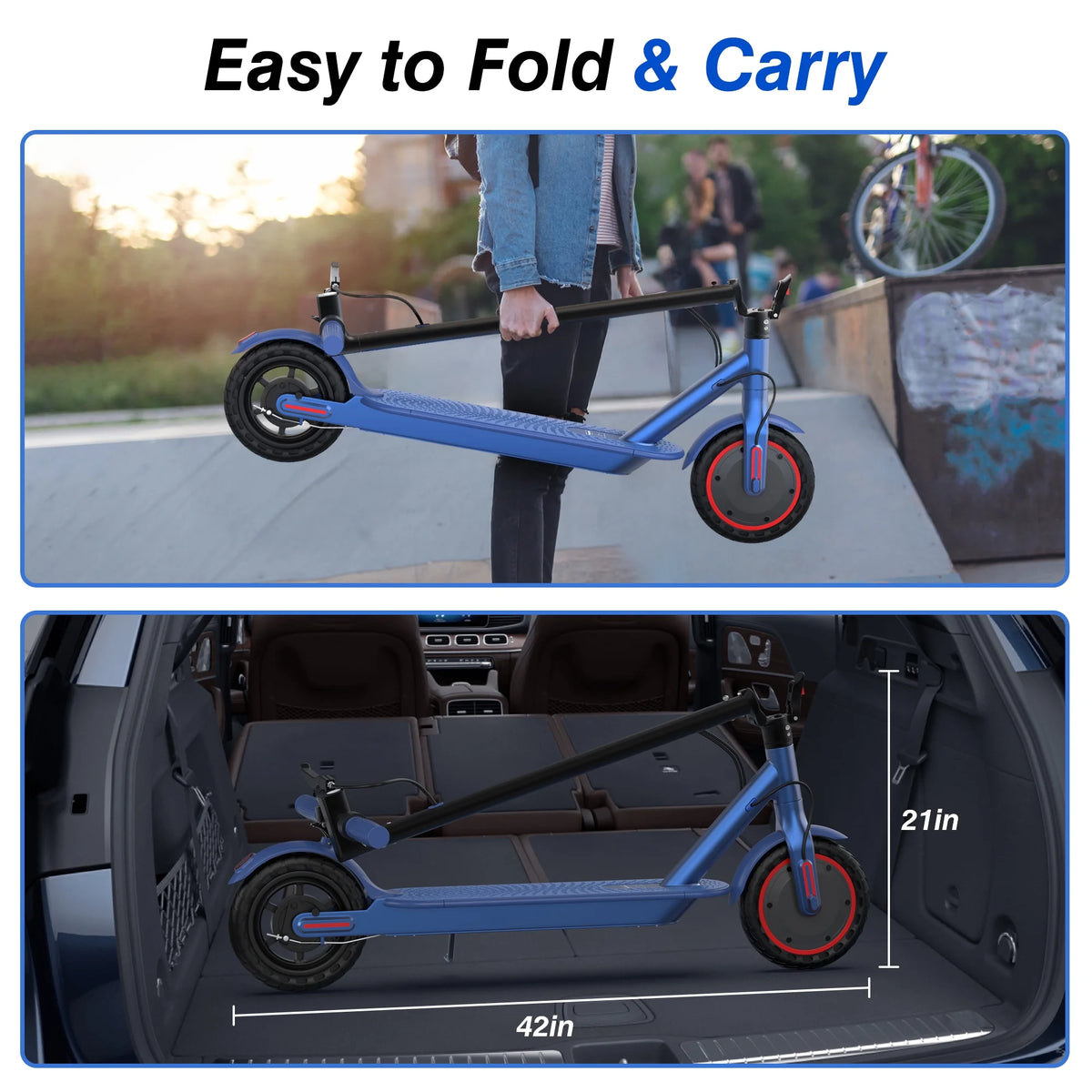 AOVOPRO WHITE ES80 350W 8.5' Foldable Electric Scooter for Adults and Child, 21 Miles Range