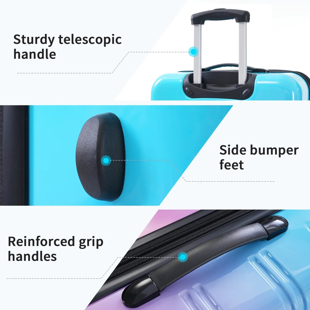 2026 New3 Piece Luggage Sets, Hard Shell Suitcase 20/24/28 Inches with TSA Lock and Spinner Wheels, Expandable Lightweight Travel Luggage for Men Women, Multicolor purple