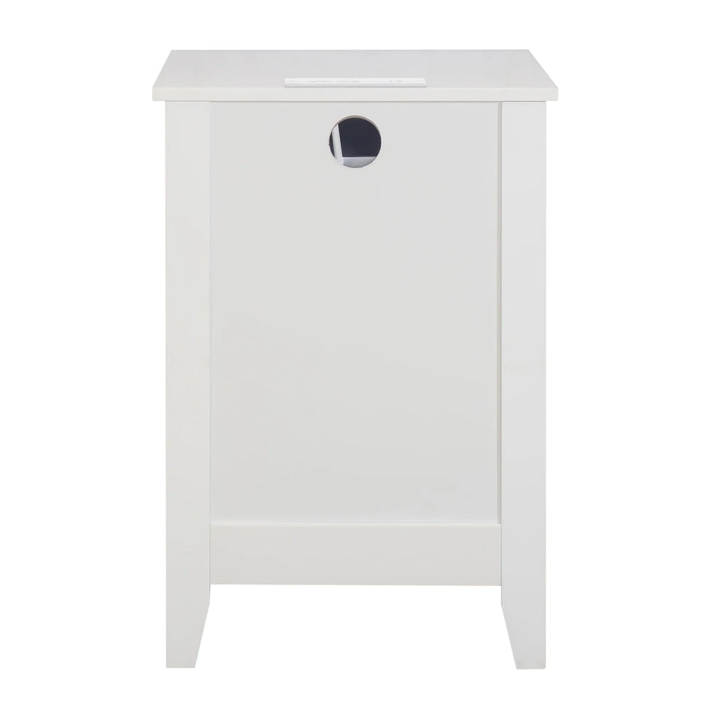 2026 NewGlavbiku Modern White 3 Drawer Nightstand Set of 2 with USB Ports & Power Outlets for Bedrooms,Adult