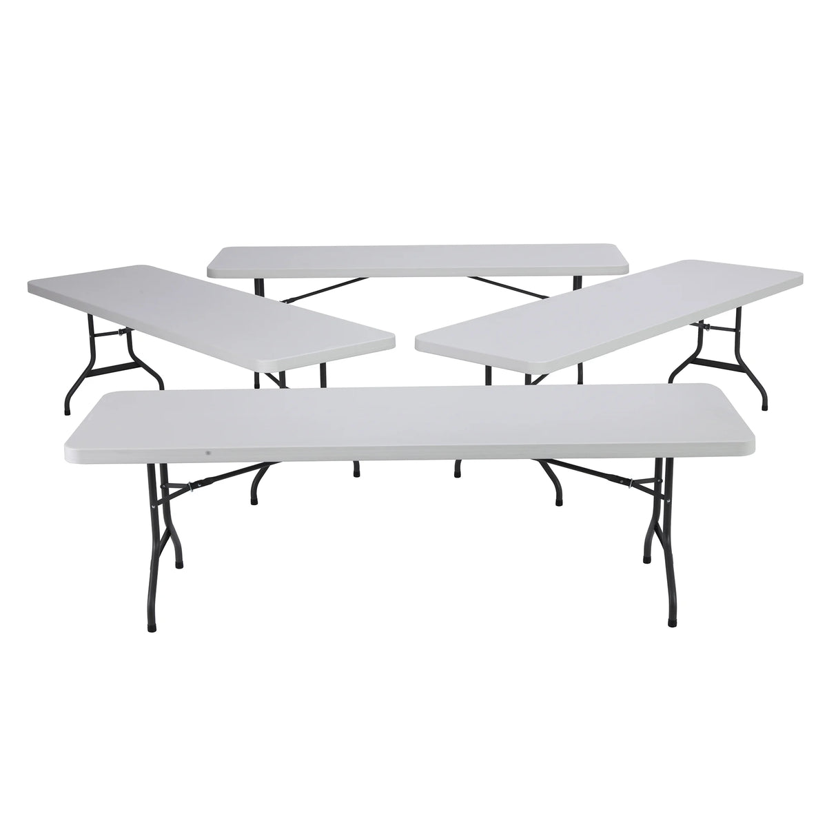Lifetime 8 ft. Rectangle Folding Table, Indoor/Outdoor Commercial Grade, White Set of 4 (42980)