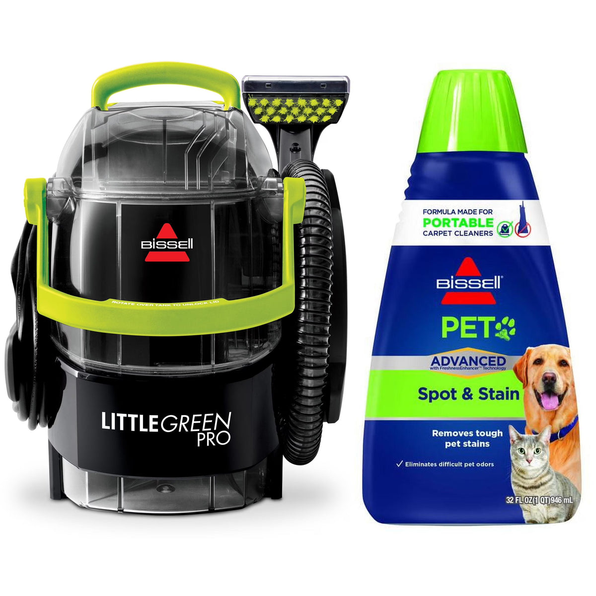2026 NewBISSELL Little Green Pro Portable Deep Cleaner, for Carpet, Upholstery, and Auto, Compact, Superior Suction, Professional Cleaning, StainProtect Technology, 2505