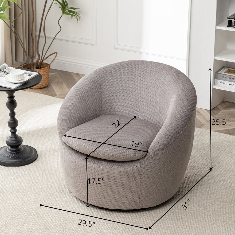 2026 NewRoundhill Furniture Winnie Modern Barrel Chair, 360" Swivel
