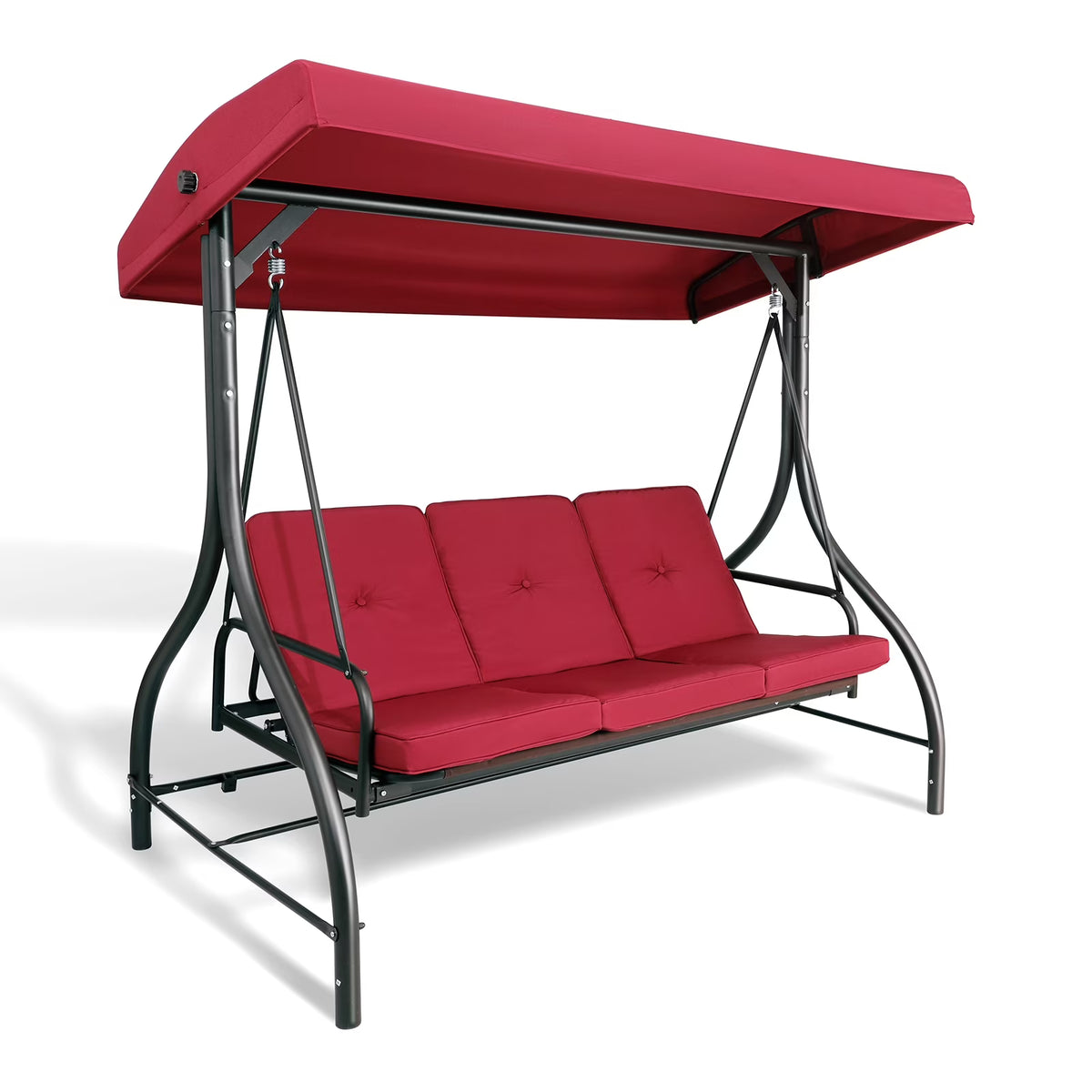 2026 NewArlopu 3 Person Porch Swing Outdoor Converting Canopy Swing Glider with Canopy
