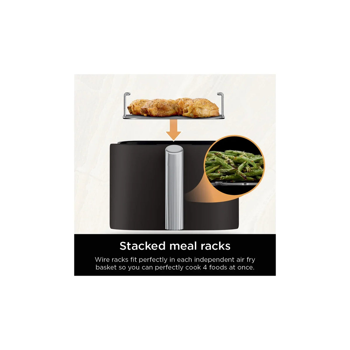 2026 NewNinja DoubleStack XL 2-Basket Air Fryer, DoubleStack Technology Cooks 4 Foods at Once, Space Saving Design, 10 QT, 4-in-1, Smart Finish & Match Cook, SL400