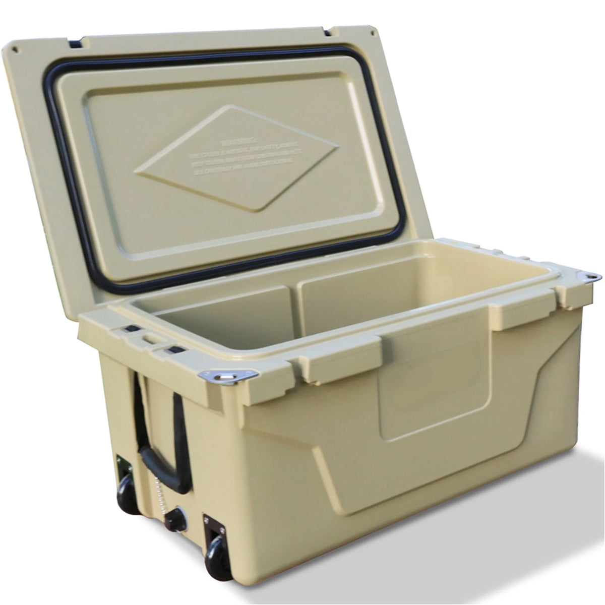 Segmart 65QT Hard Insulated Portable Cooler for Camping, Ultra-Light Insulated Ice Chest Box with 2 Wheels, Leak-Proof Cooler for Drink, Beverage, Beach, Camping, Picnic, Barbecue, Khaki