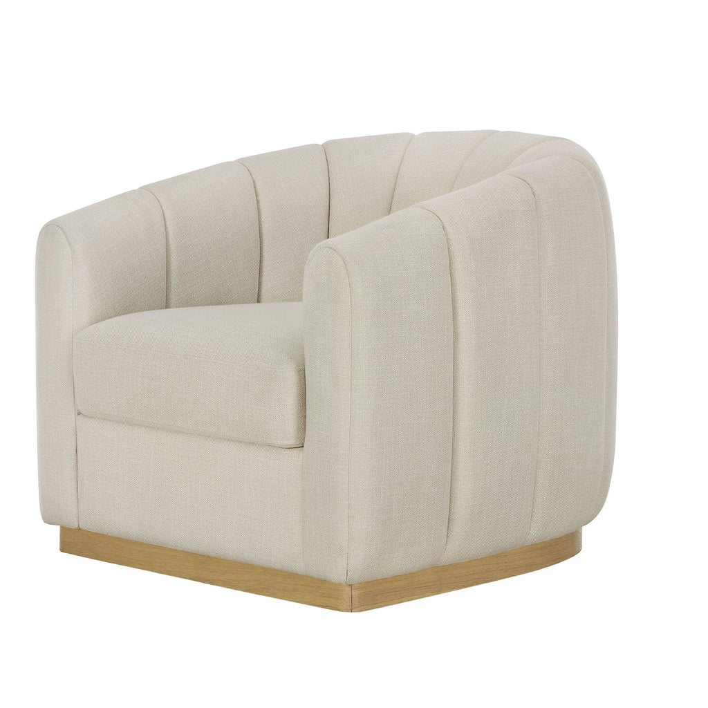2026 NewBetter Homes & Gardens Lillian Accent Swivel Chair, Cream Linen