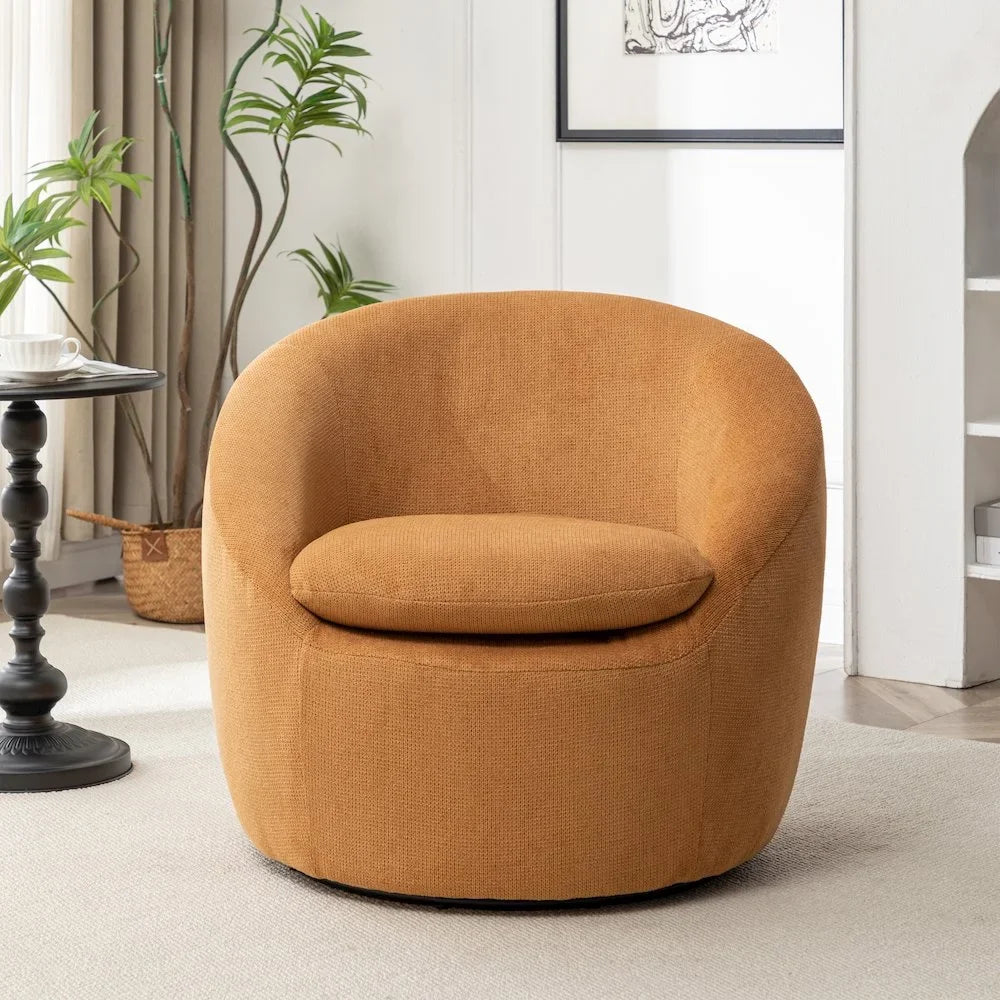 2026 NewRoundhill Furniture Winnie Modern Barrel Chair, 360" Swivel