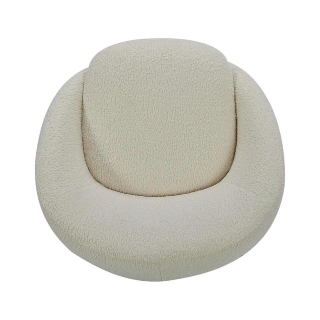2026 NewBetter Homes & Gardens Mira Swivel Accent Chair, Cream Shearling