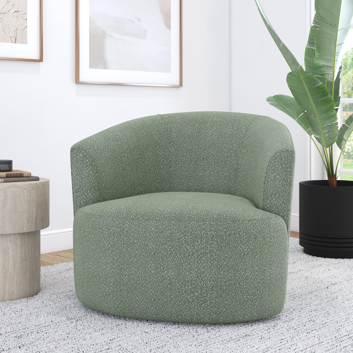 2026 NewMainstays Boucle Swivel Accent Chair, Taupe