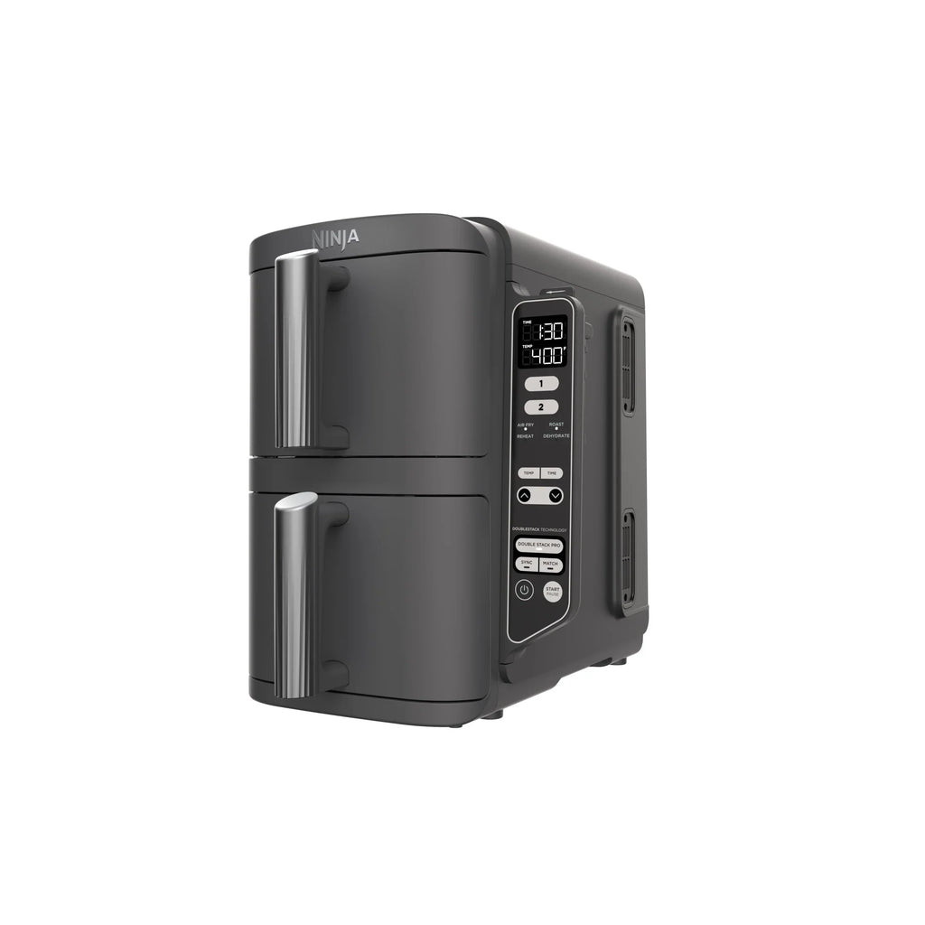 2026 NewNinja DoubleStack XL 2-Basket Air Fryer, DoubleStack Technology Cooks 4 Foods at Once, Space Saving Design, 10 QT, 4-in-1, Smart Finish & Match Cook, SL400