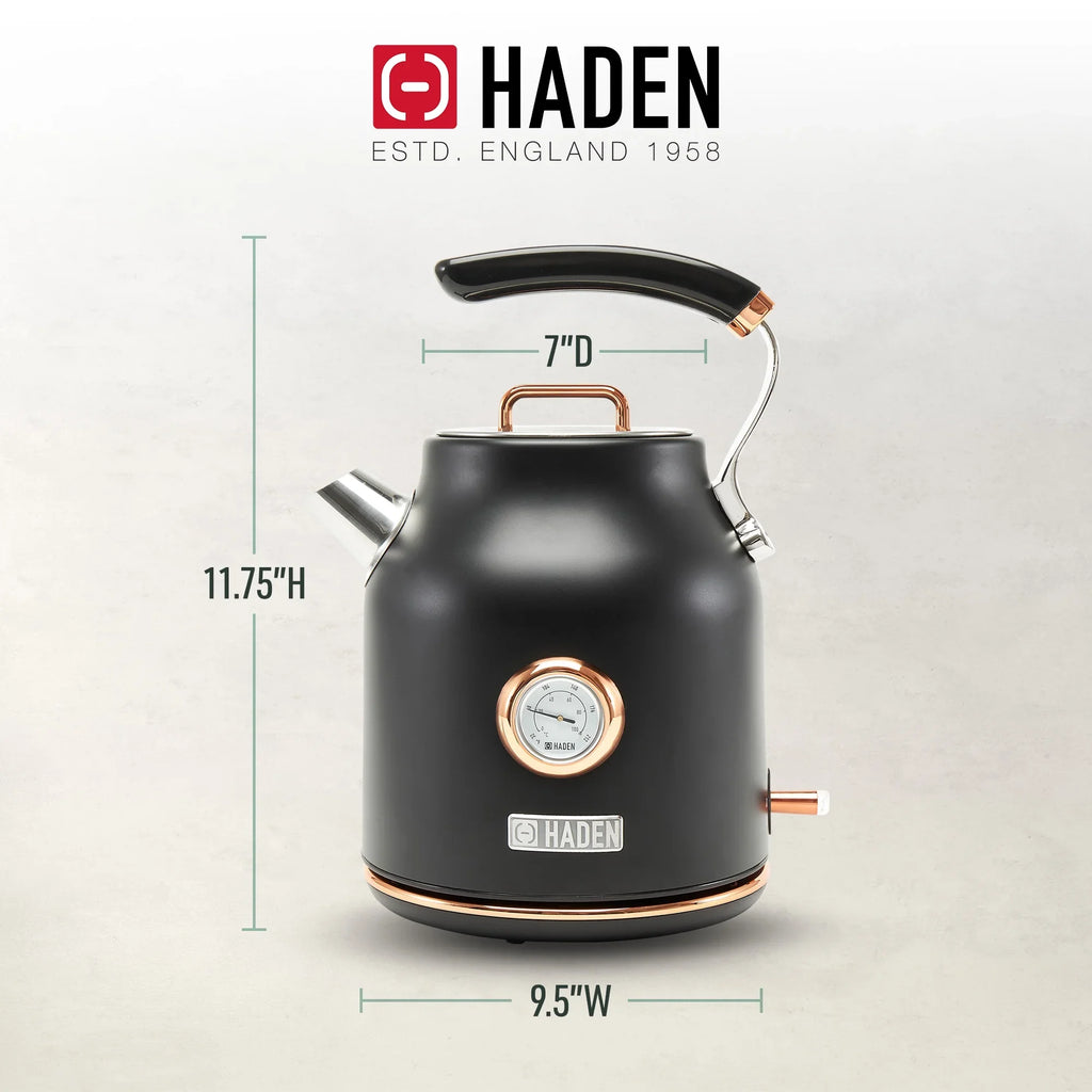 2026 NewHaden Dorset 1.7 Liter Electric Water Kettle with Base, Putty & Chrome
