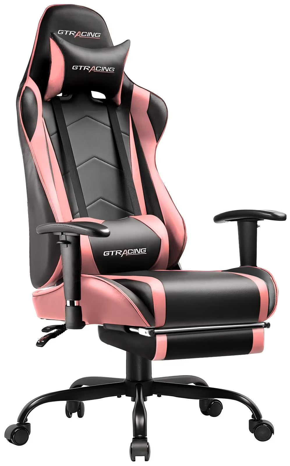 2026 NewGTRACING Gaming Chair, Ergonomic Office Desk Chair with Lumbar Support, PU Leather, Footrest & Adjustable Headrest, Red