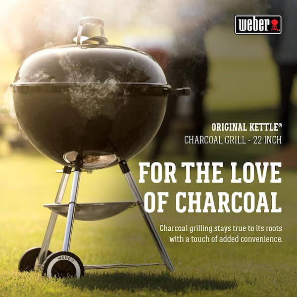 22 in. Original Kettle Charcoal Grill in Black