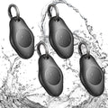 [4 Pack] AirTag Holder Keychain, IPX7 Waterproof Protective Air Tag Holder, Dropproof AirTag Keychain Cover, Full-Body Shockproof, Anti-Scratch, AirTag Case for Keys, Black
