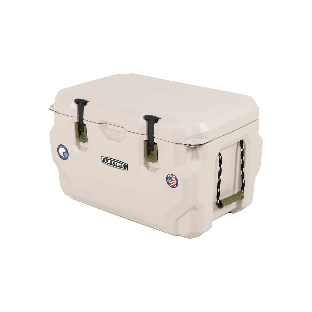 Lifetime 65 qt Bear-Resistant Camping Cooler, Premium High Performance, Ice Retention, Hard Cooler, 75 Can Capacity, Arctic White (90997)