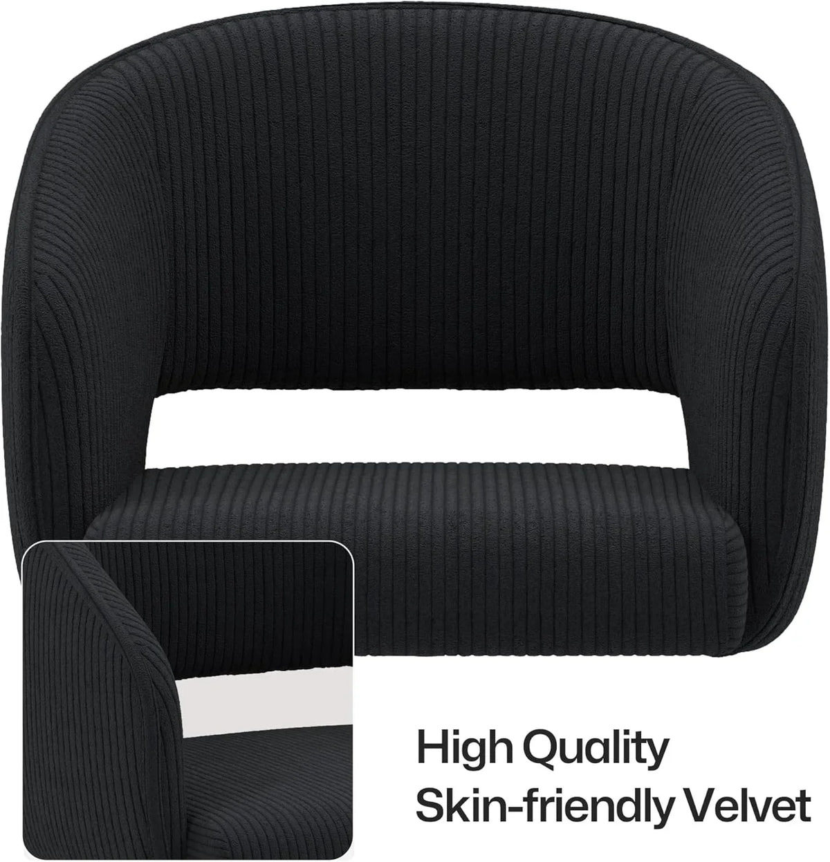 2026 NewHome Office Swivel Desk Chair, Modern Velvet Vanity Chair, Height Adjustable Armchair with Gold Base, Ergonomic Office Chair for Task Study Computer Room, Beige