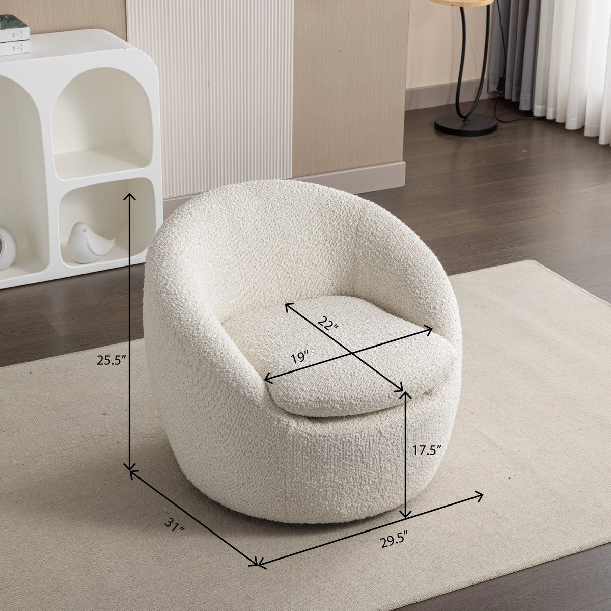 2026 NewRoundhill Furniture Winnie Modern Barrel Chair, 360" Swivel