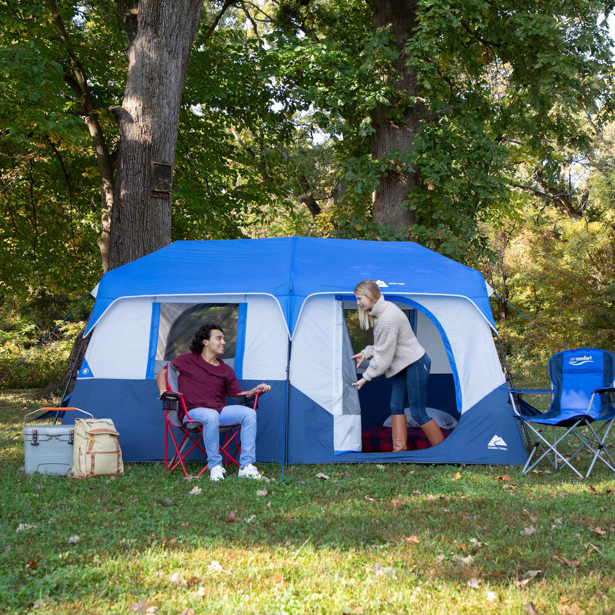 Ozark Trail 8-Person Instant Cabin Tent with LED Lighted Poles and Bluetooth Speaker