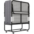 2026 NewFolding Bed with Mattress 75" x 31" Cot Size Folded Bed, Rollaway Guest Bed Portable Foldable Extra Bed for Adults Daybed with 5" Memory Foam Mattress Space-Saving Sturdy Metal Grid Frame