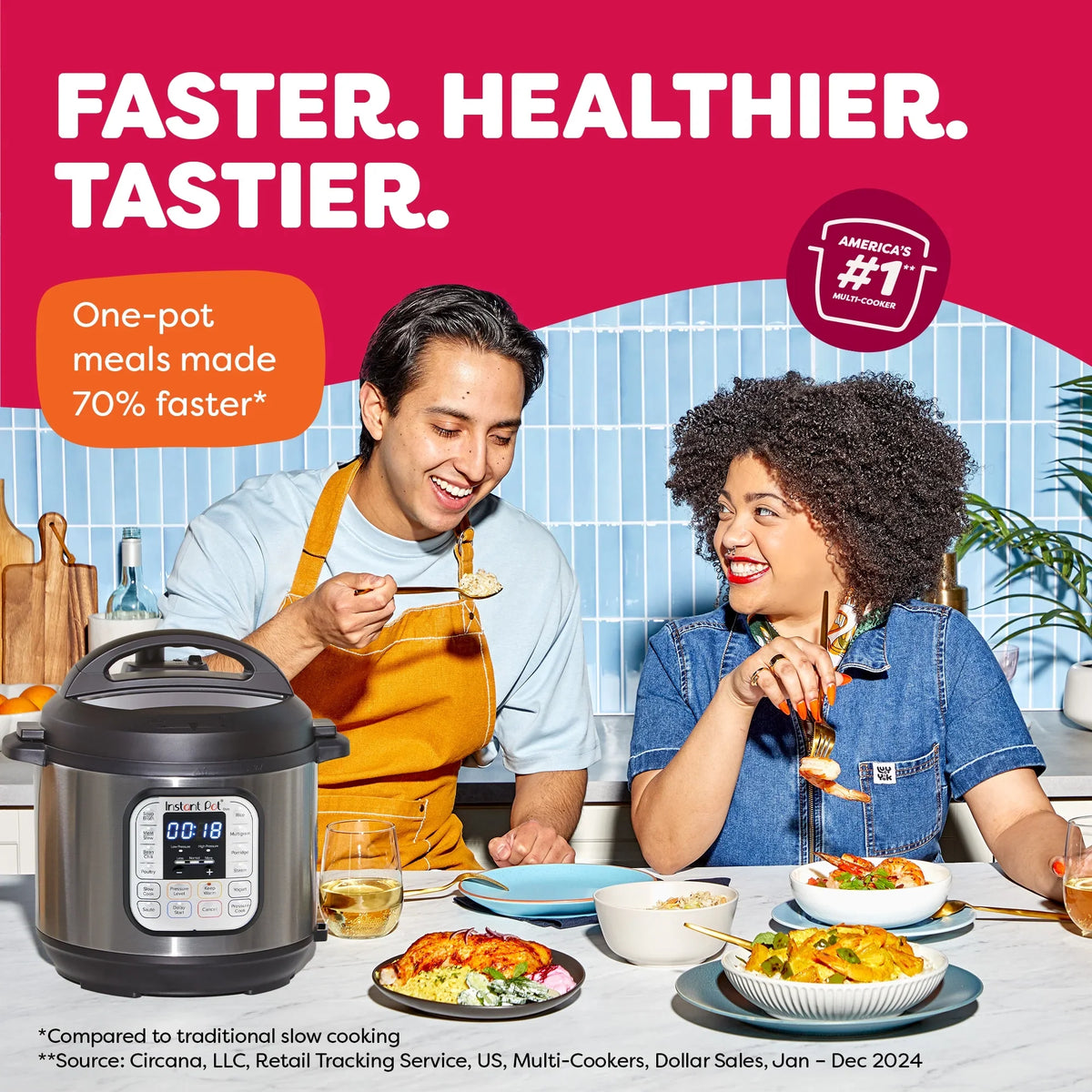 2026 NewInstant Pot 6Qt DUO 7-in-1 Multi-Cooker, Pressure Cook, Slow Cook, & more, Stainless Steel