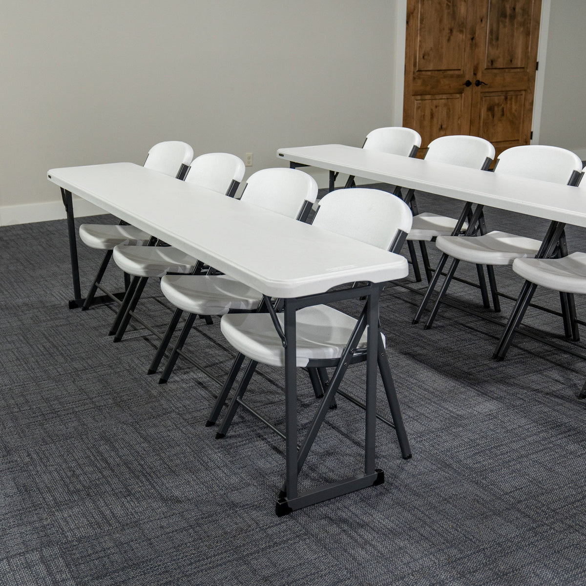 Lifetime 8 Foot Seminar Rectangle Table, Indoor/Outdoor Commercial Grade, White Granite, (80930)