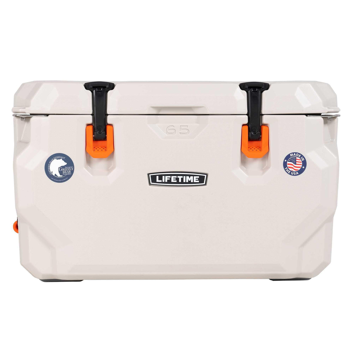 Lifetime 65 qt Bear-Resistant Camping Cooler, Premium High Performance, Ice Retention, Hard Cooler, 75 Can Capacity, Arctic White (90997)