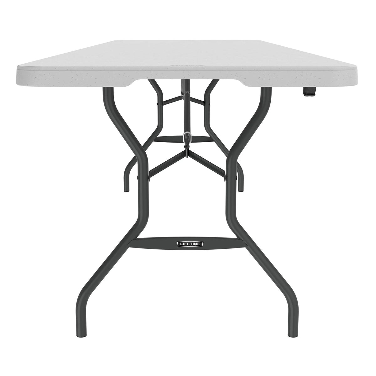 Lifetime 8 Foot Fold-in-Half Rectangle Table, Indoor/Outdoor Commercial Grade, White Granite (280270)