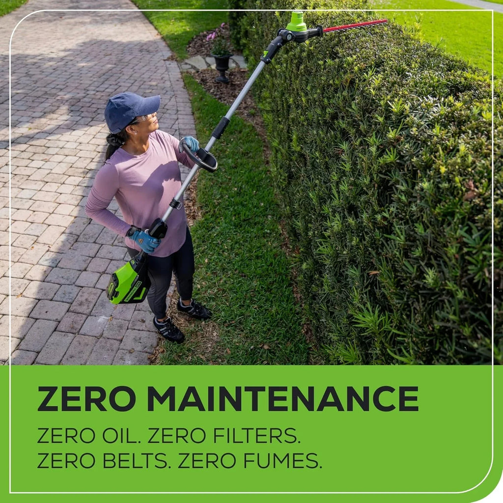 2026 NewGreenworks 60V 20" Brushless Cordless Battery Powered Pole Hedge Trimmer, 2.0Ah Battery and Charger Included