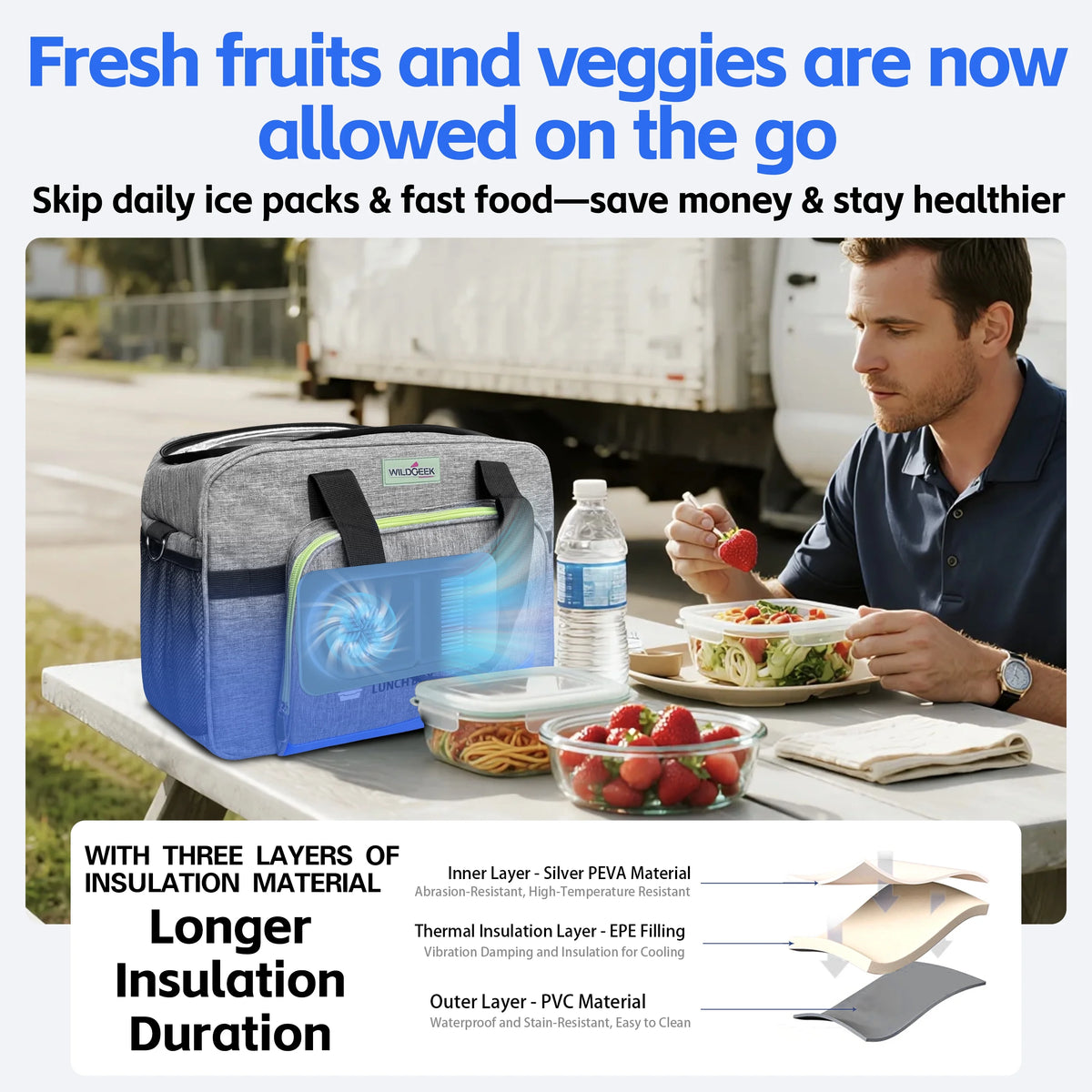 26 Quarts Foldable Portable Cooler & Heater Bag, Powered 12 Volt AC/DC Compatible, Ideal for Vehicle Travel and Outdoor Use-25L Gray-