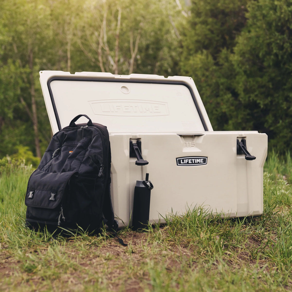 Lifetime 65 qt Bear-Resistant Camping Cooler, Premium High Performance, Ice Retention, Hard Cooler, 75 Can Capacity, Arctic White (91108)