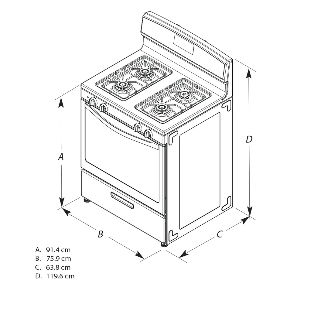 Brand New Amana AGR6303MMS: 30-inch Gas Range in Stainless Steel.