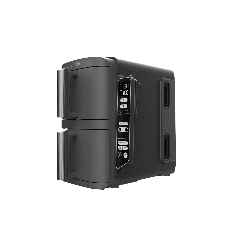 2026 NewNinja DoubleStack XL 2-Basket Air Fryer, DoubleStack Technology Cooks 4 Foods at Once, Space Saving Design, 10 QT, 4-in-1, Smart Finish & Match Cook, SL400