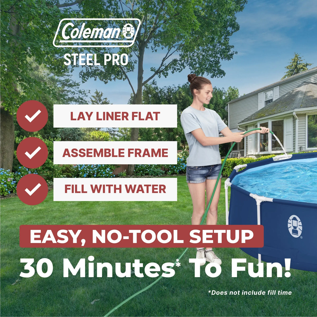 2026 NewColeman Steel Pro 12 ft. x 33 in. Round Metal Frame Above Ground Pool Set
