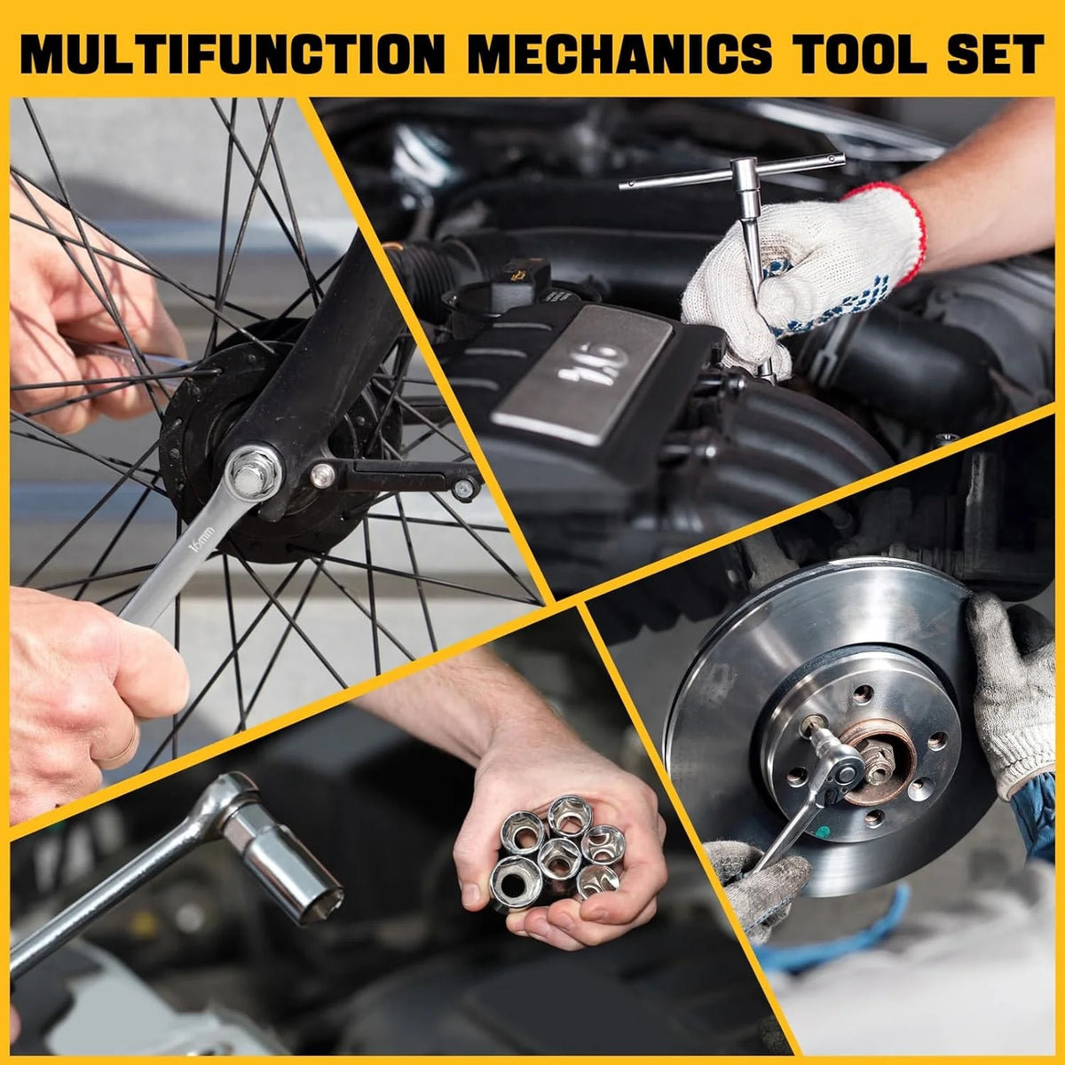 AOILE 216-Piece SAE & Metric Mechanics Tool Set with Socket Wrench Kit in Storage Case