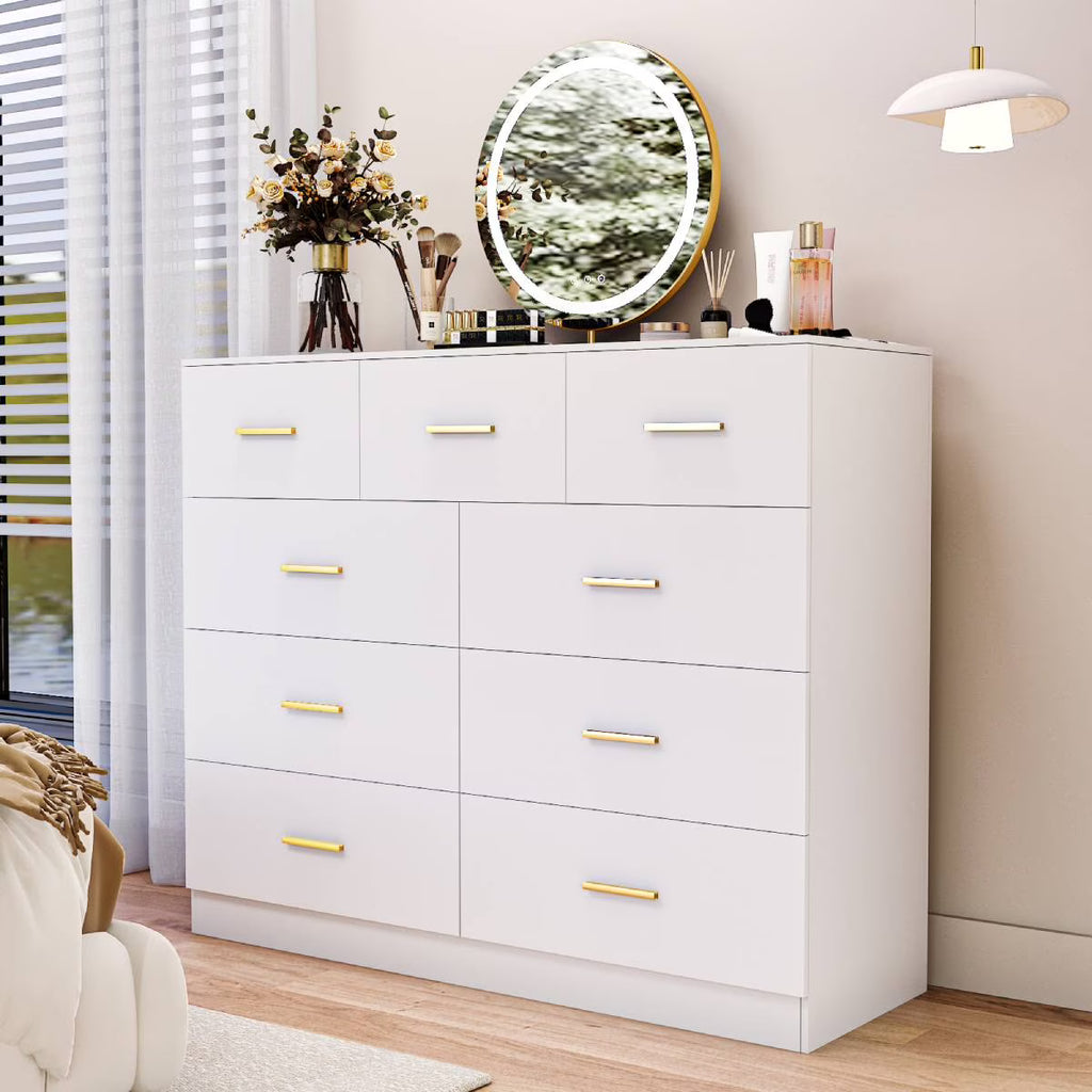 2026 NewKtaxon 6 Drawer Double Dresser Wood Dresser Storage Cabinet Drawer Organizer Chest Of Drawers, White
