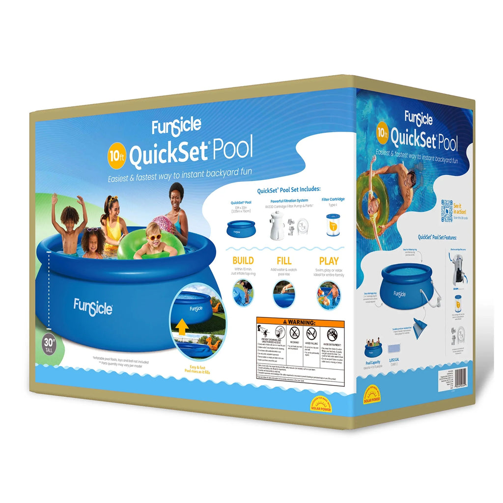 2026 NewFunsicle 8 ft QuickSet Above Ground Swimming Pool, Round, Age 6 & up