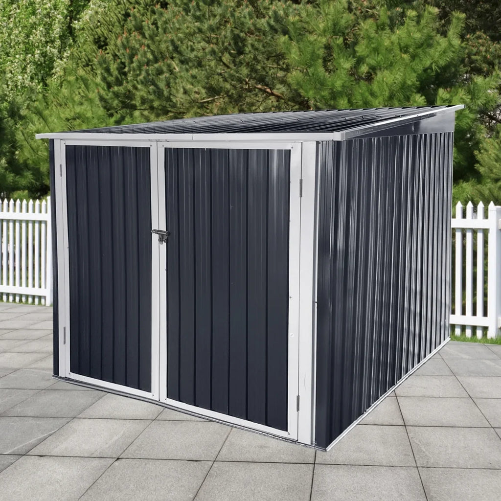 2026 New6.3' x 6.1' Outdoor Storage Shed Clearance, Metal Outdoor Storage Cabinet with Double Lockable Doors, Waterproof Tool Shed, Stores 4 Bikes, Backyard Shed for Garden, Patio, Lawn
