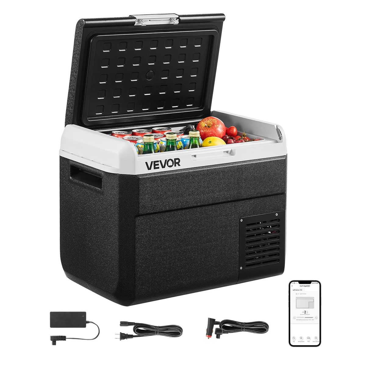VEVOR 12 Volt Car Refrigerator, 31.7QT/30L Car Fridge, Portable Electric Cooler with -4-H~68-H Adjustable Temperature, 12/24V DC and 100- 240V AC Compressor Freezer for Outdoor, Camping, Travel, RV