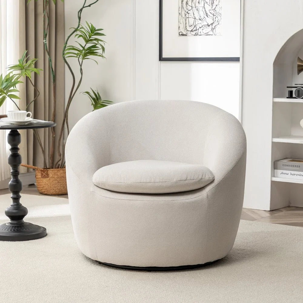 2026 NewRoundhill Furniture Winnie Modern Barrel Chair, 360" Swivel