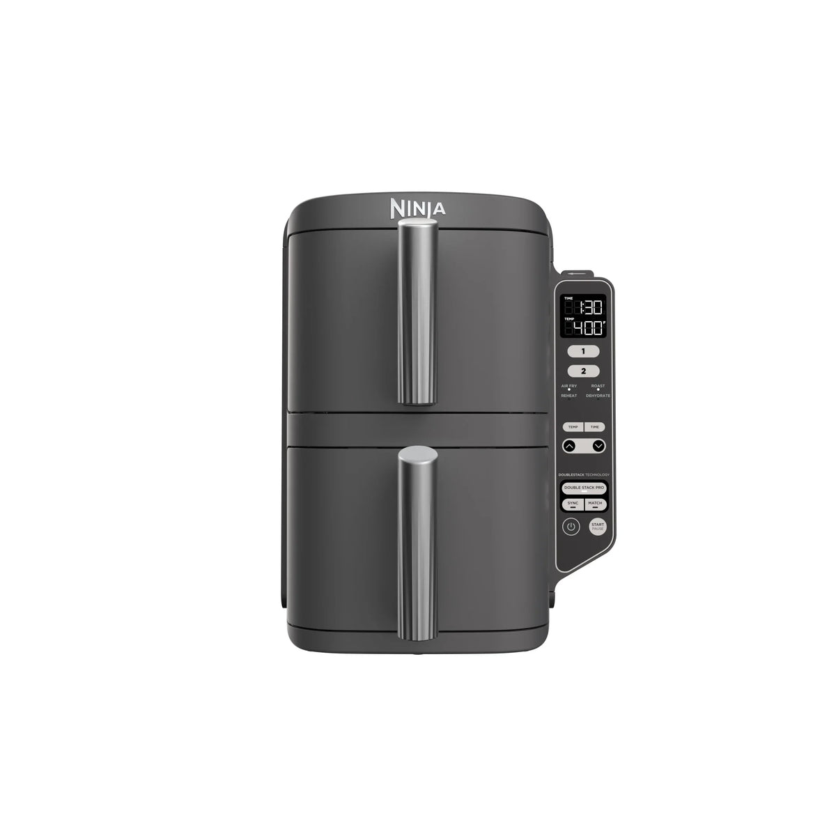 2026 NewNinja DoubleStack XL 2-Basket Air Fryer, DoubleStack Technology Cooks 4 Foods at Once, Space Saving Design, 10 QT, 4-in-1, Smart Finish & Match Cook, SL400
