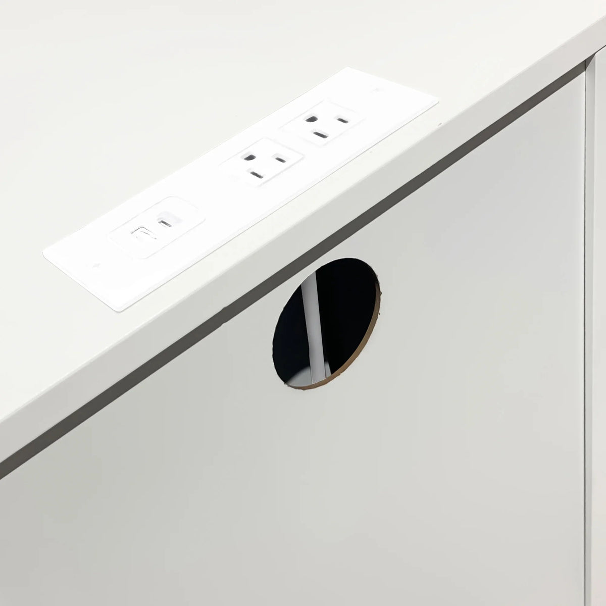 2026 NewGlavbiku Modern White 3 Drawer Nightstand Set of 2 with USB Ports & Power Outlets for Bedrooms,Adult
