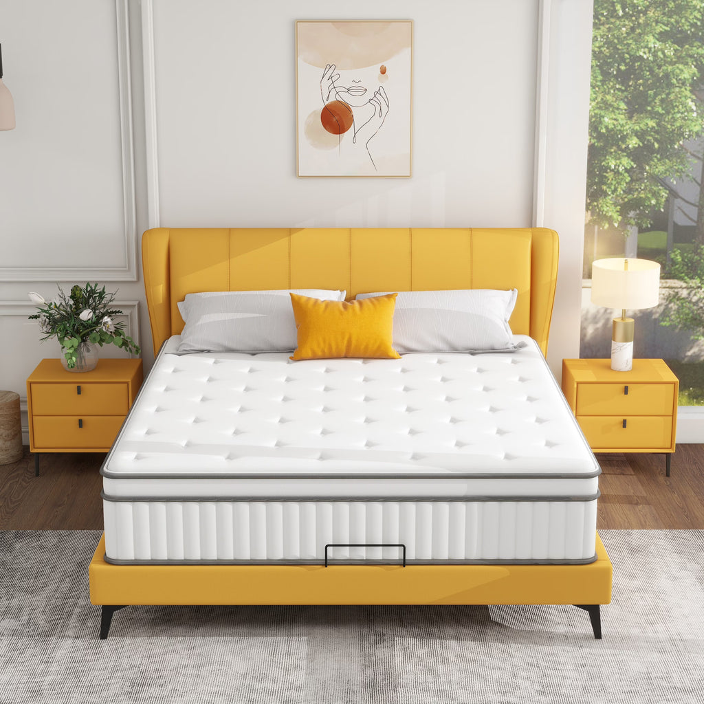 iululu 12 Inch Hybrid Full Mattress,Memory Foam Hybrid 12 Inch Full Size Springs Mattresses, Medium Feel Mattress for Pressure Relief Full