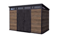 2026 NewKeter Signature 11x7 ft. Durable Resin Outdoor Storage Shed With Heavy Duty Floor and Locking Door, Walnut